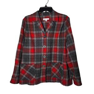 Pendleton Womens Buffalo Plaid Limited Edition 49er Jacket Large Wool Holiday
